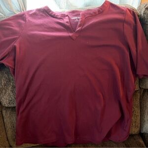 Lands' End Women's Short Sleeve Maroon Tee